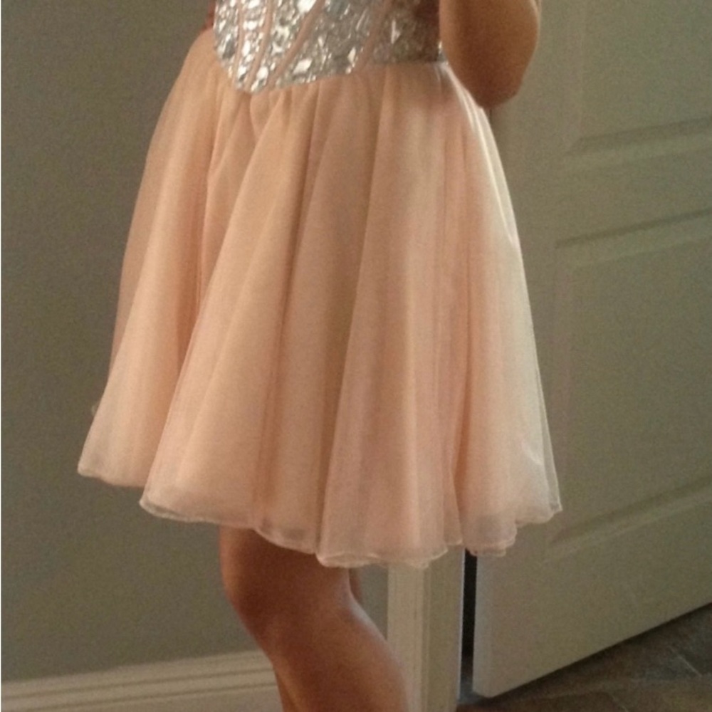 Blush Tulle Party Dress with Sequin Bodice